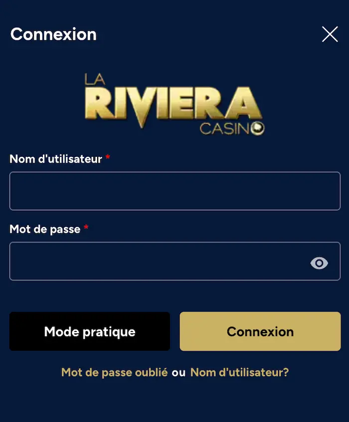 La Riviera Casino Connexion login